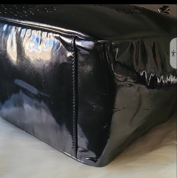 Designer CHANEL Patent Perforated Leather Triple CC Tote Bg with Pouch! - Picture 7 of 14